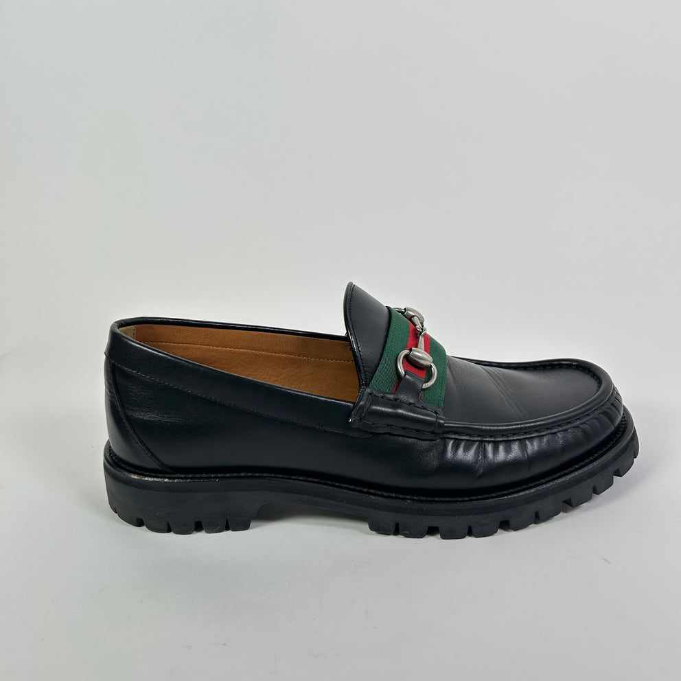 Gucci Horsebit Web Lug Sole Loafers