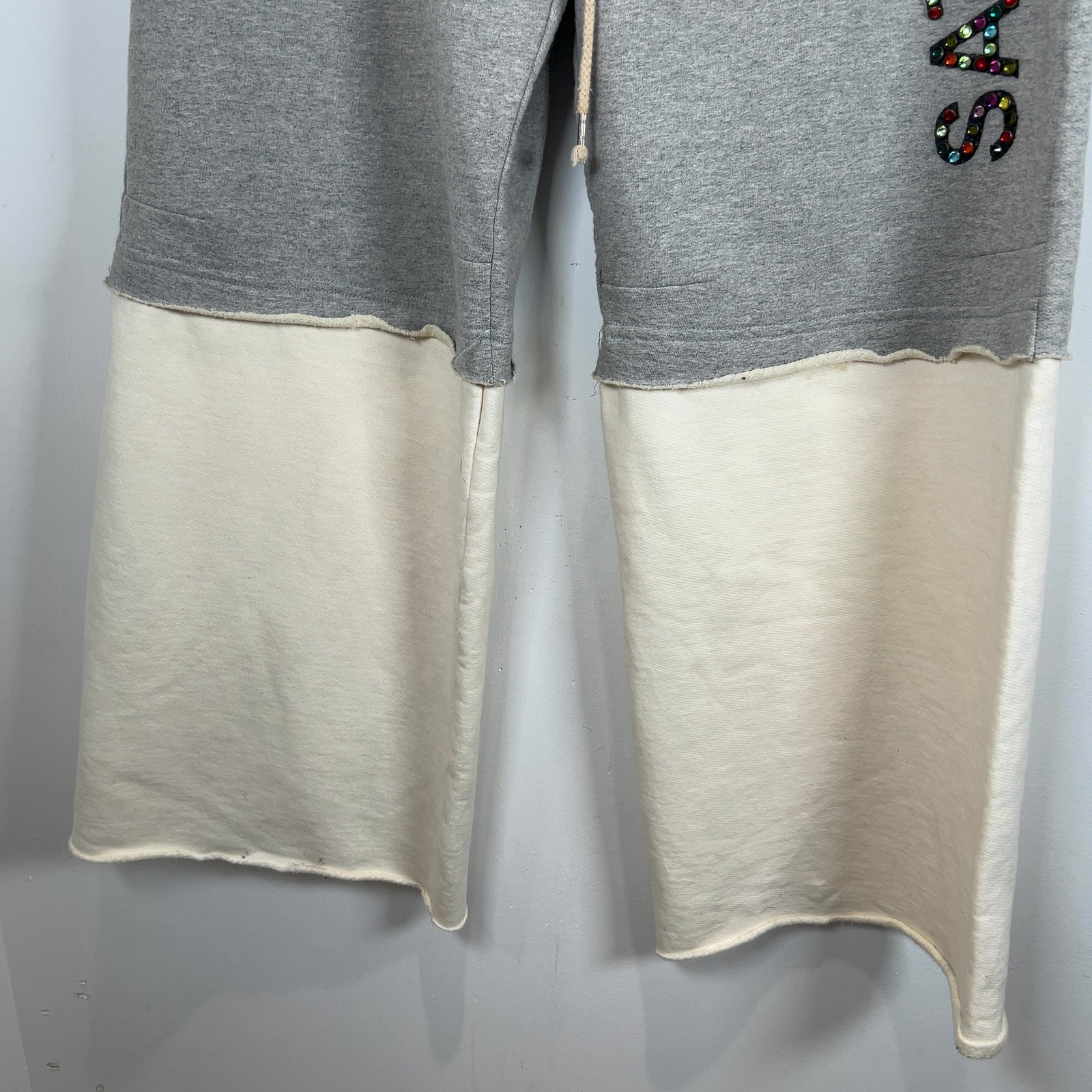 Satoshi Nakamoto Double Layer Studded Gemstone Logo Sweatpants