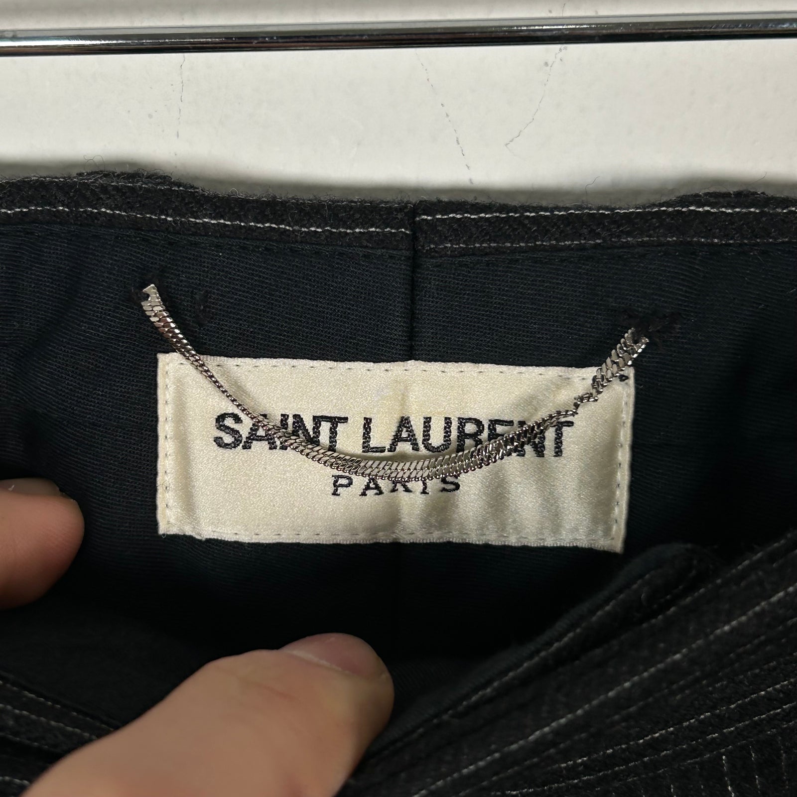 Saint Laurent Grey Pin-Stripe Dress Pant Size 48
