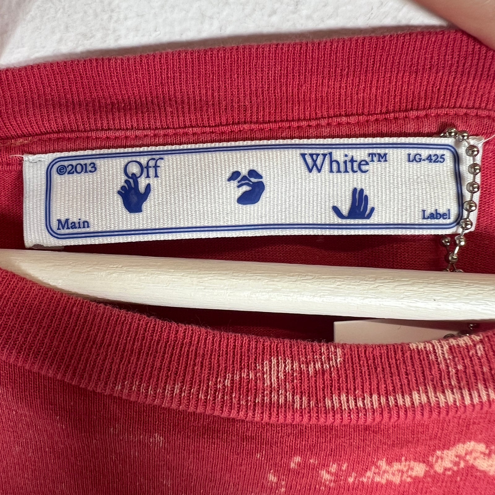 Off-White Pink Bleached Logo T-shirt Size L
