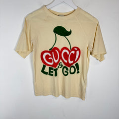 Gucci Beige 'Lets Go!' Cherries T-Shirt Size 10Y