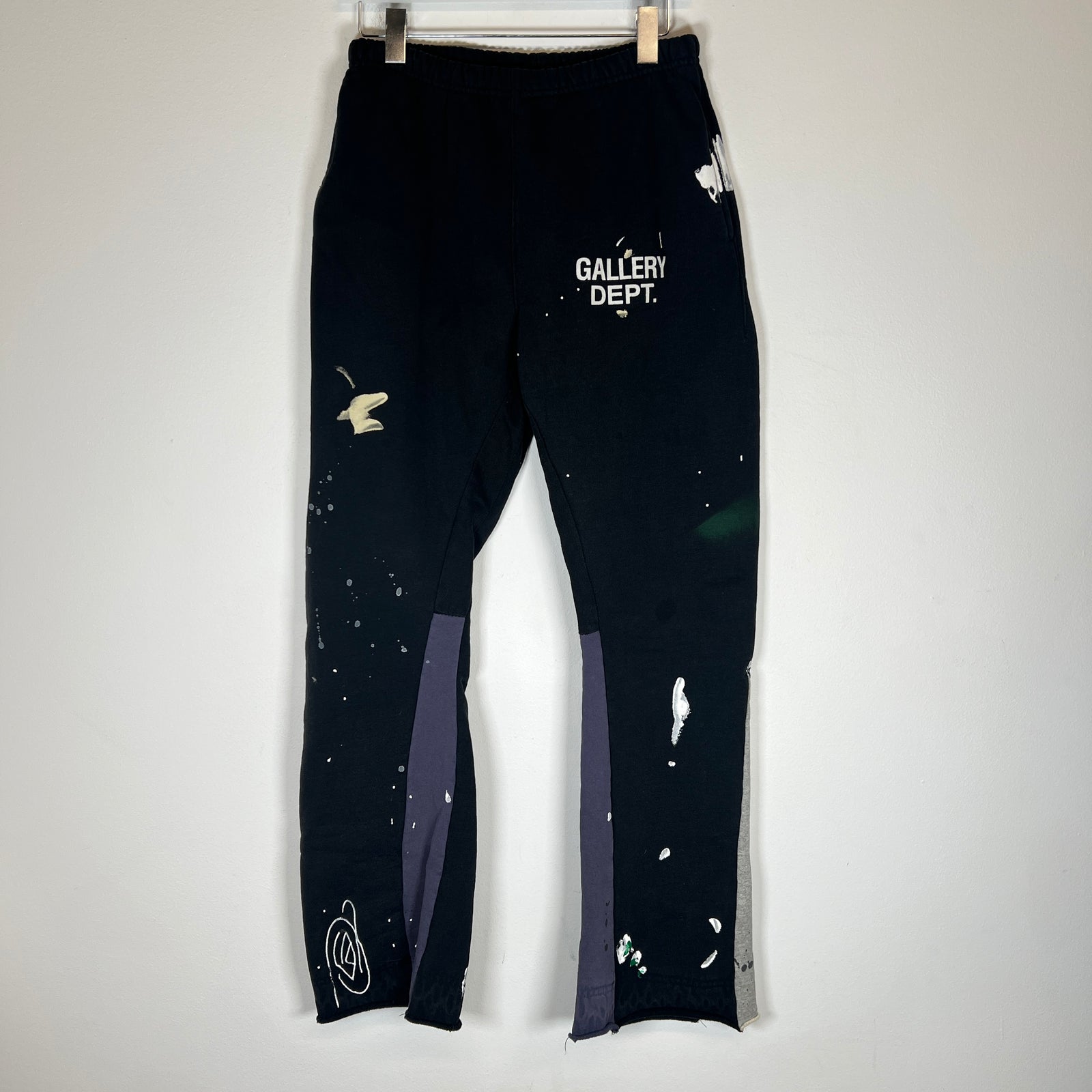 Gallery Dept Black Logo Paint Splatter Sweatpants Size M