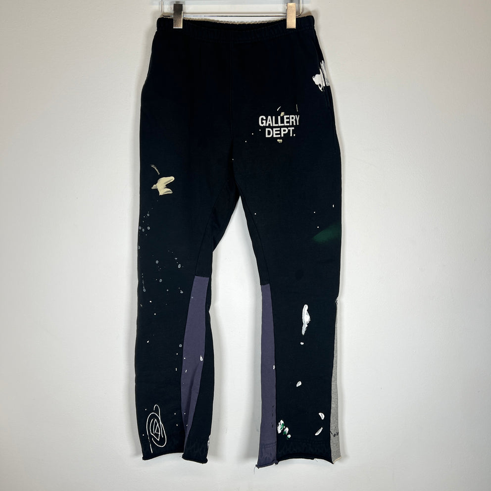 Gallery Dept Black Logo Paint Splatter Sweatpants Size M