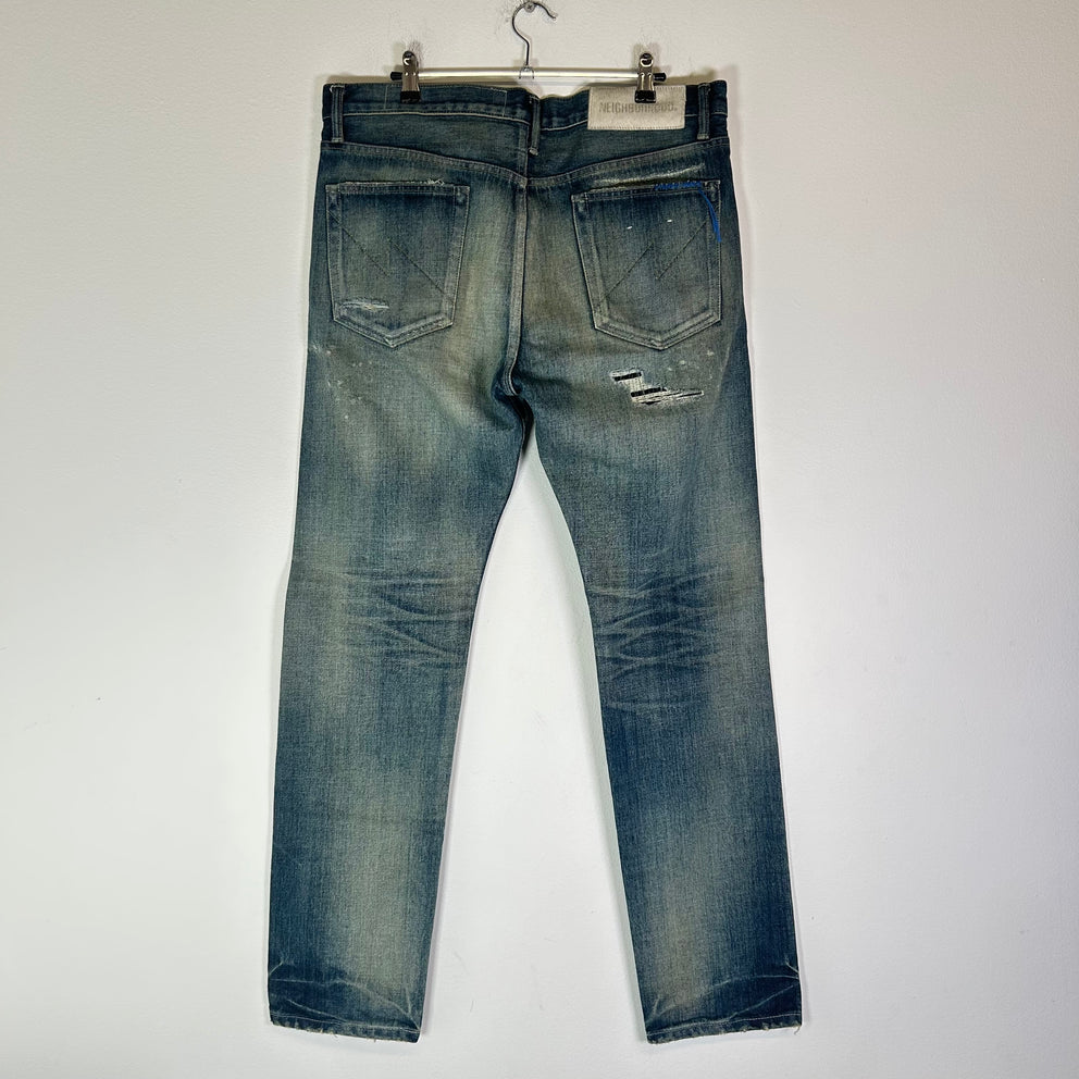 Neighborhood Blue Savage Denim DP Basic Distressed Jeans