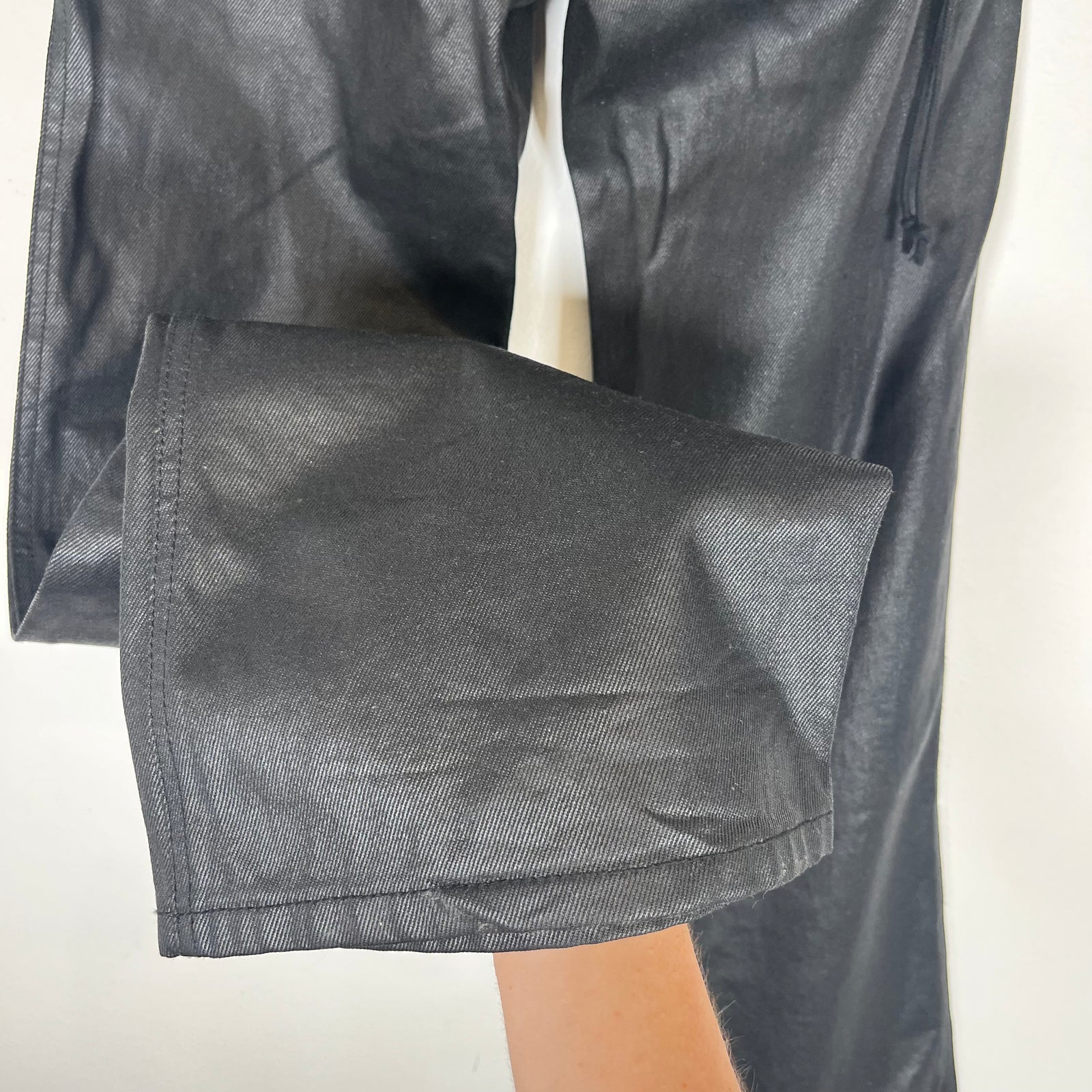 Somar Black Waxed Peril Tassel Trousers Size 28