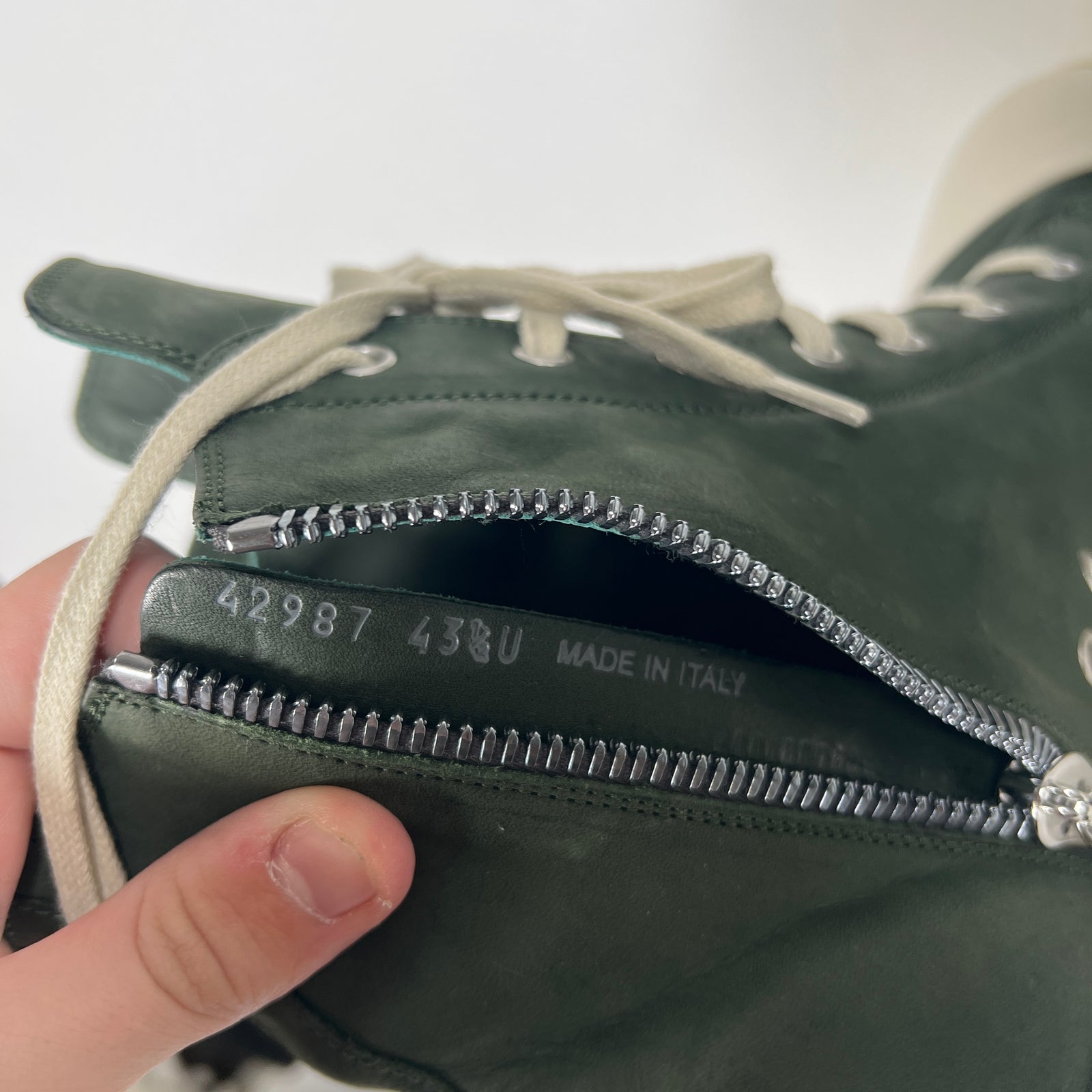 Rick Owens Moss Leather Ramones Size 43.5