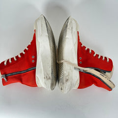 Rick Owens Orange Abstract High-Top Sneaker Size 45