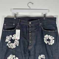 Denim Tears Rhinestone Raw Denim Wreath Jeans Size 38