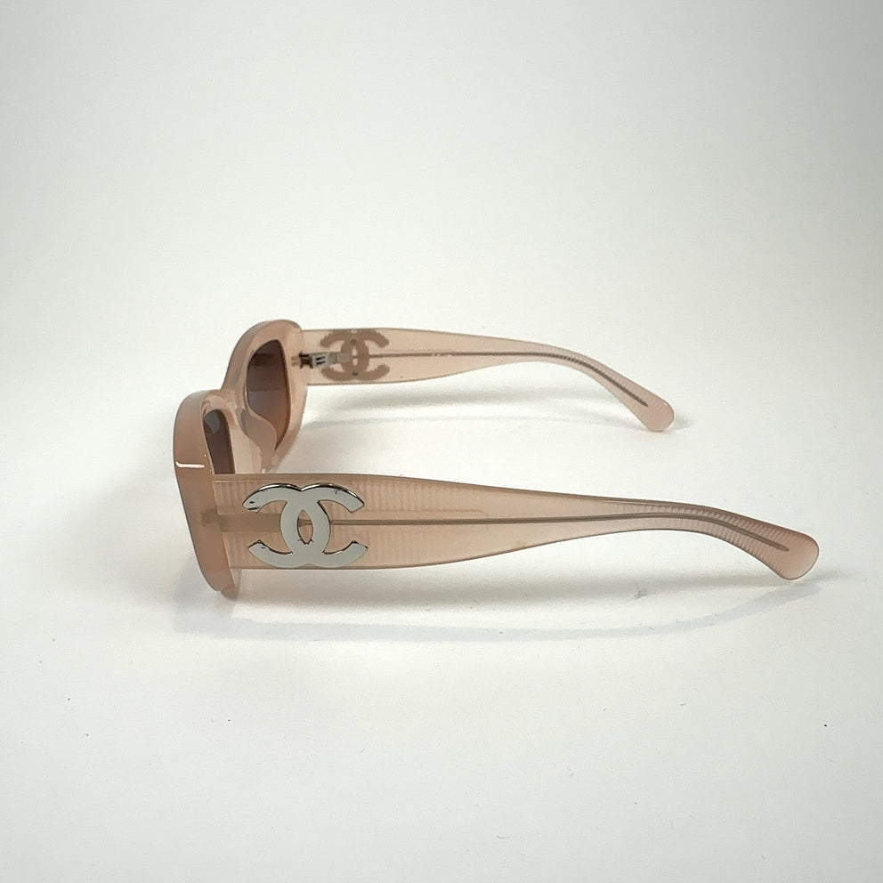 Chanel Peach Acetate CC Sunglasses