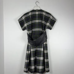 Alexander McQueen McQ Tartan Wool & Leather Corset Belt Dress