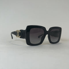 Chanel Square Frame Calfskin Leather Sunglasses