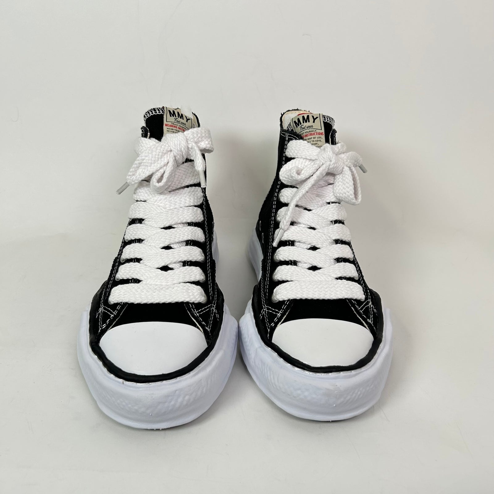 Maison Mihara Yasuhiro Black/White Peterson OG Sole Canvas High-Top Sneaker Size 41