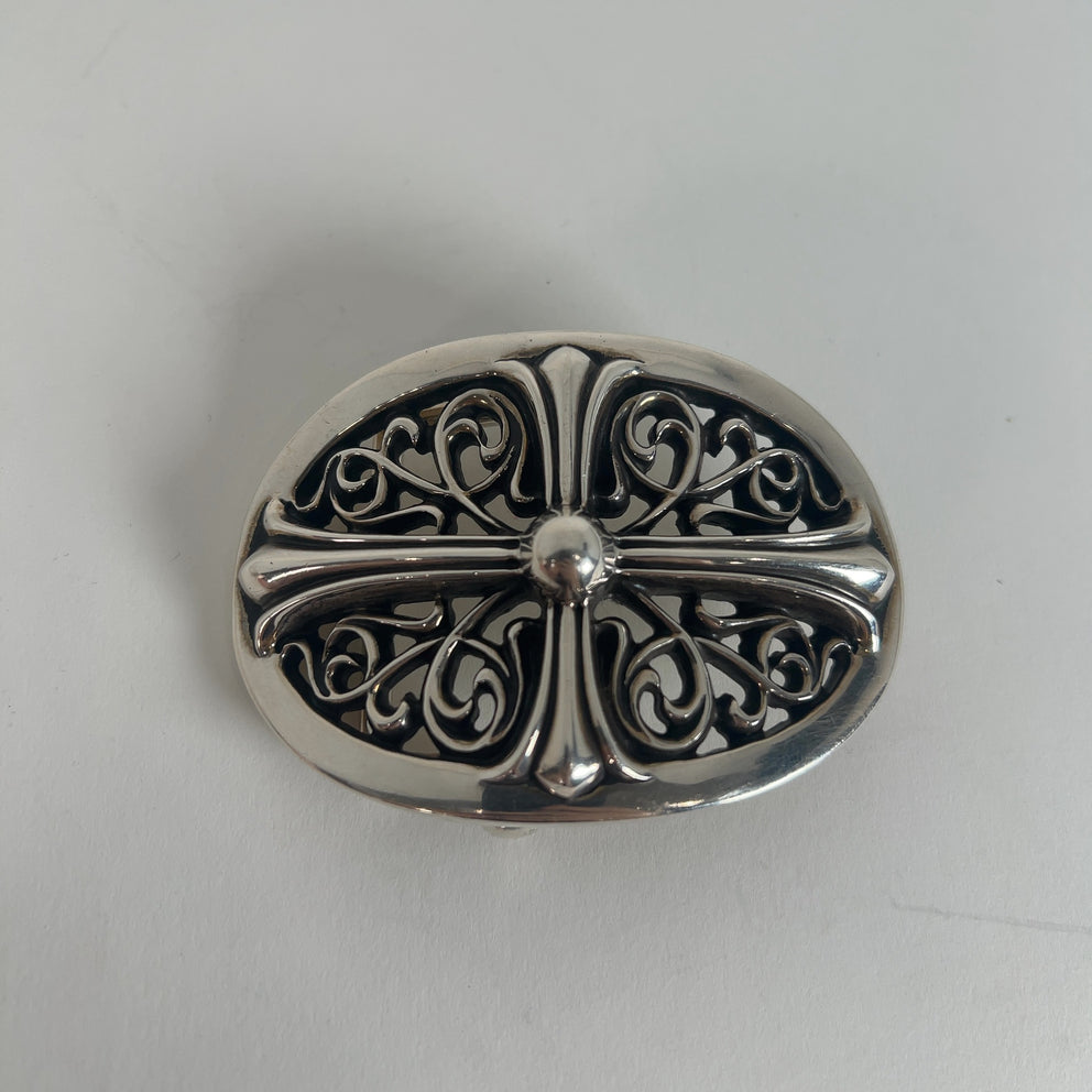 Chrome Hearts White 'Oval Cross' Belt Size 32