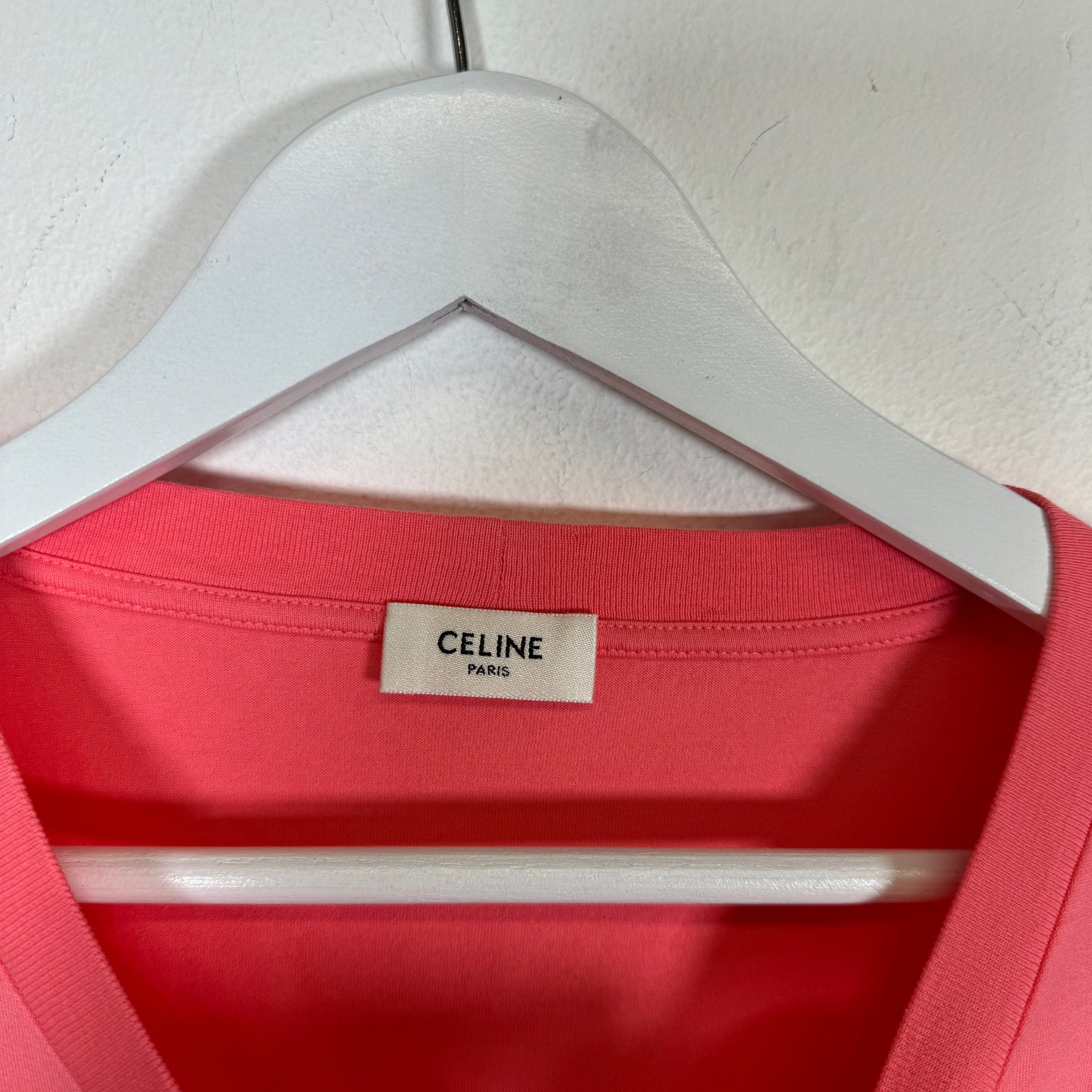 Celine Pink Logo Tee Size M