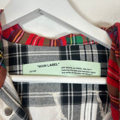 Off-White Checkered Flannel Hoodie Size S