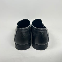 Ferragamo Black Pebble Leather Loafers Size 12