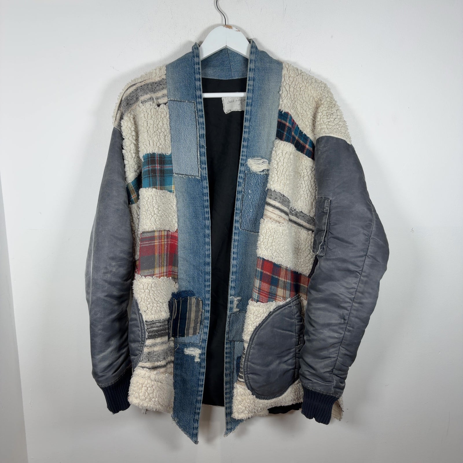 Greg Lauren Kimono Sherpa Patchwork Light Jacket