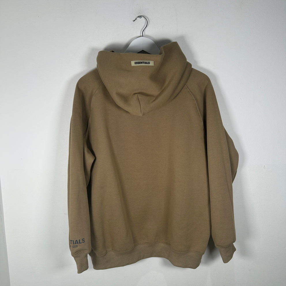 Essentials Brown Logo Hoodie Size M