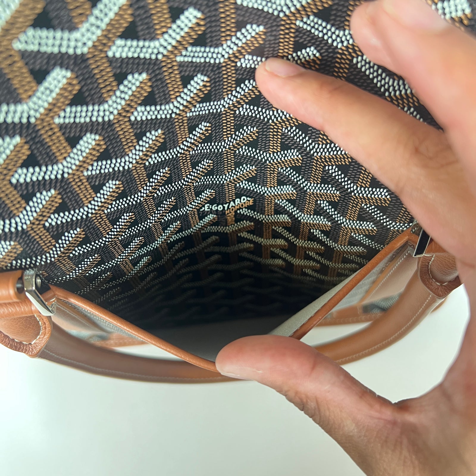 Goyard Black/Brown Goyardine Bourgogne Tote Bag