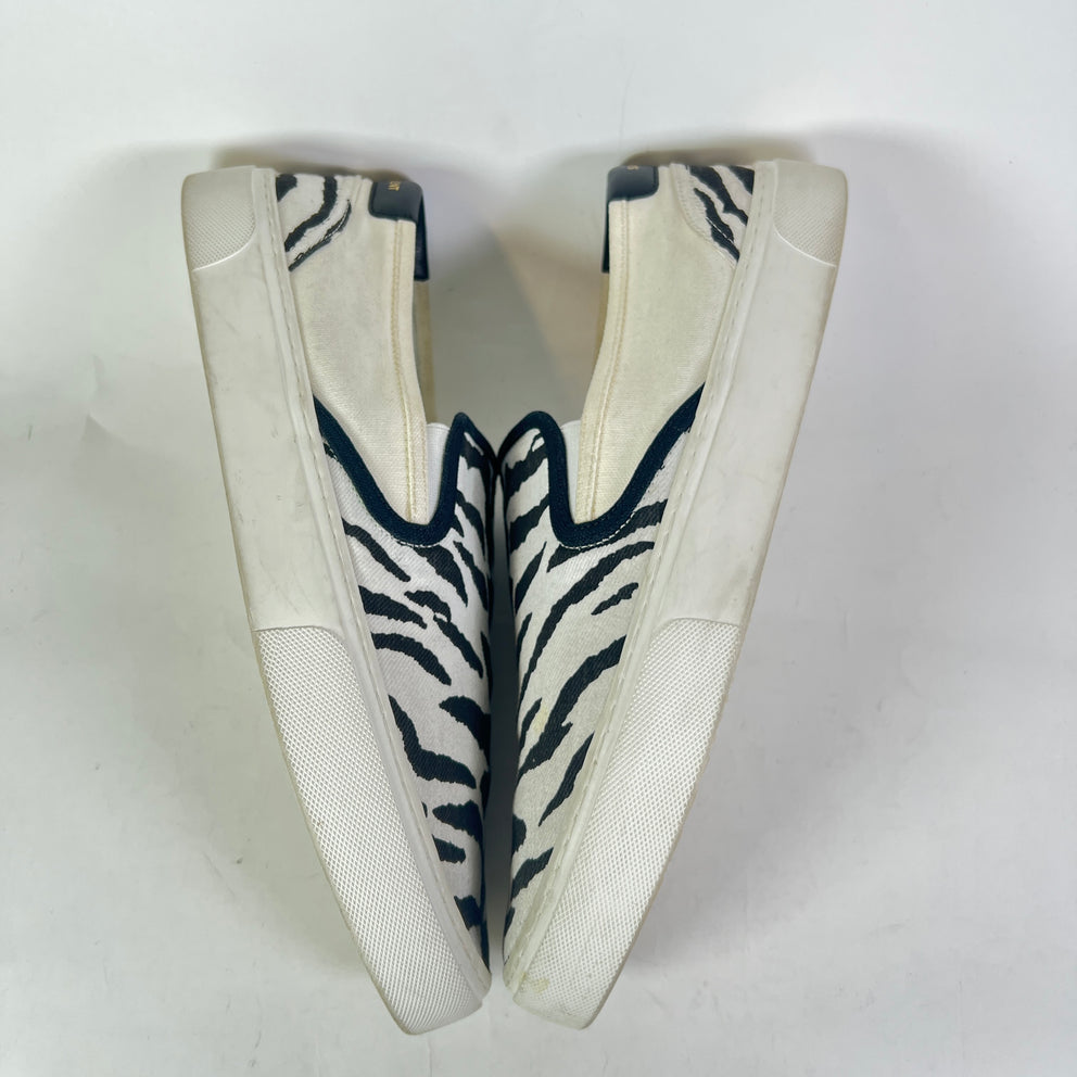 Saint Laurent Paris Zebra Venice Slip On Sneakers