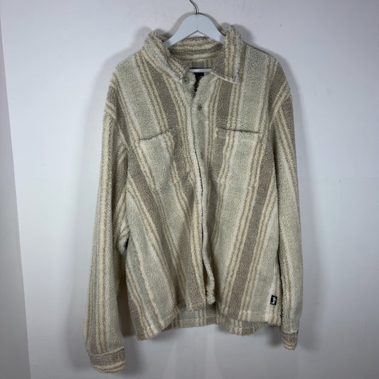 Stussy Striped Sherpa 2-Pocket Button-Up Shirt