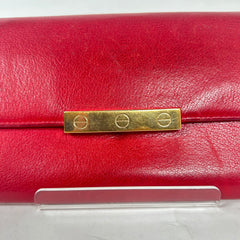 Cartier Red Leather Long Wallet