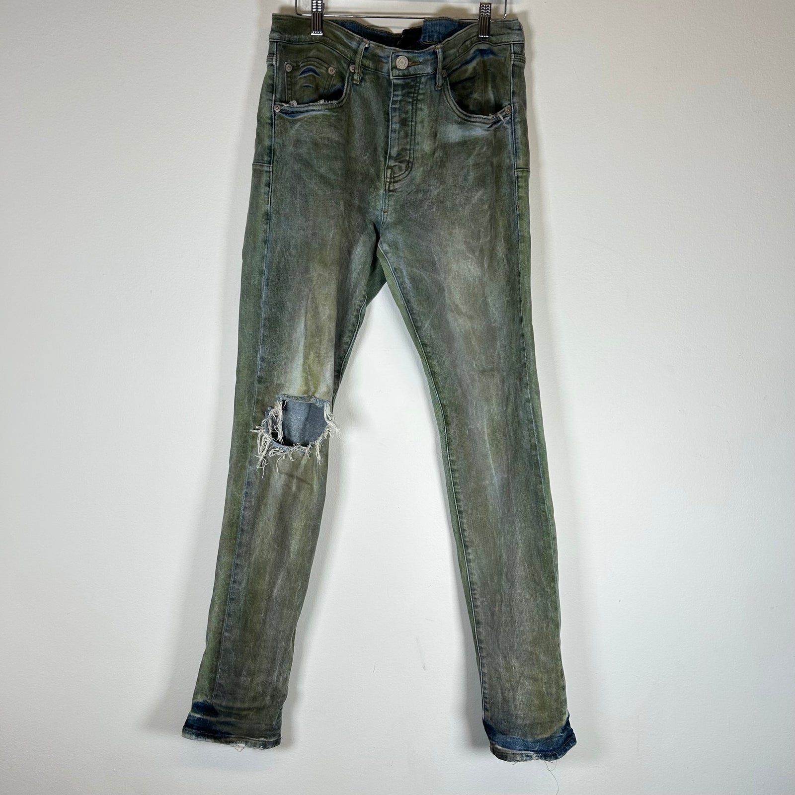Purple Jeans Green Wash Denim Size 34