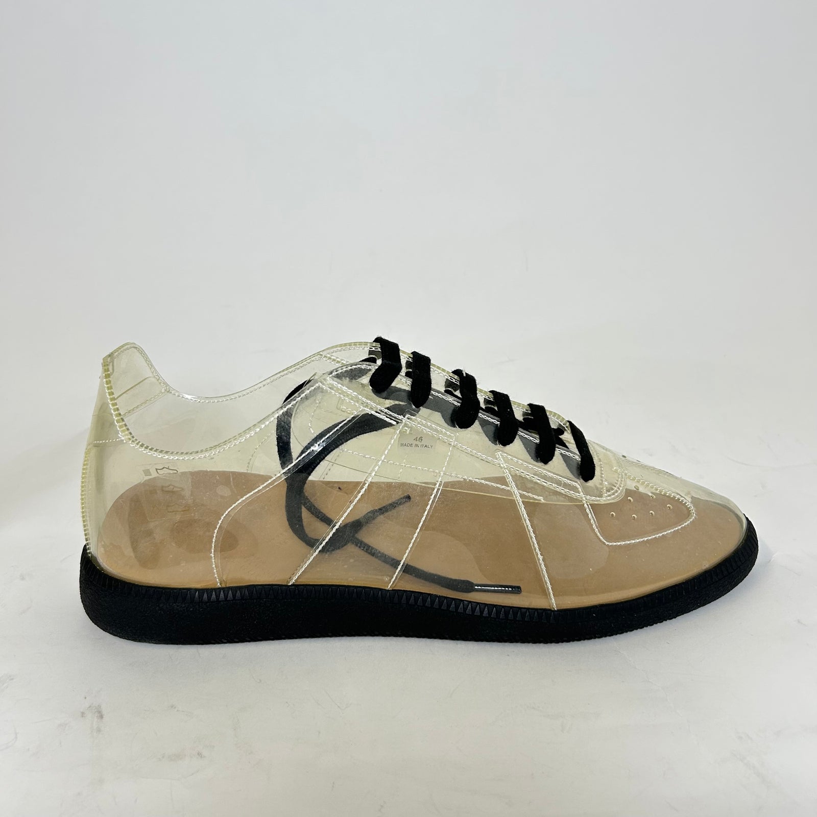 Maison Margiela Transparent Black Gum Gats Size 46