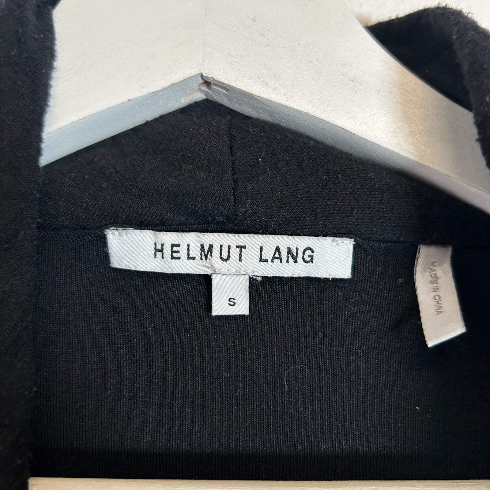 Helmut Lang Black Asymmetrical Zip-Up Hoodie Size S