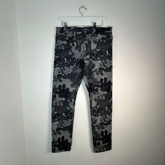 Dior x Peter Doig Grey Camo Jeans Size 30