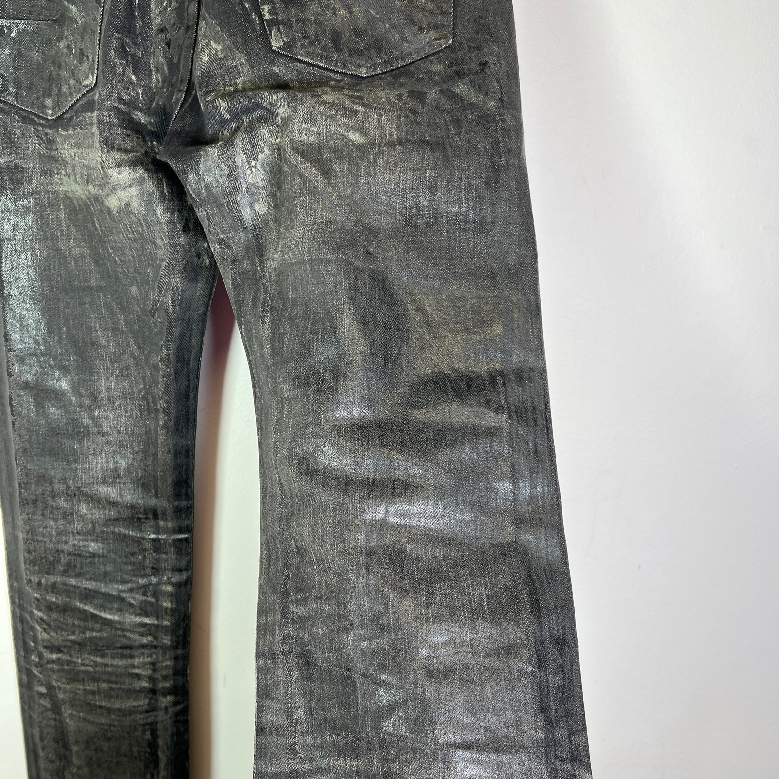 Dior Homme AW03 Black Luster Waxed Denim Jeans