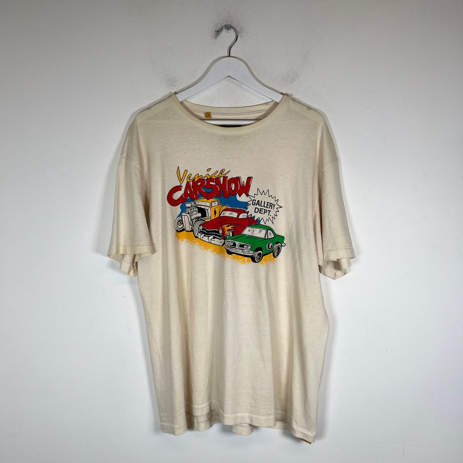 Gallery Dept Cream Venice Car Show T-Shirt Size L