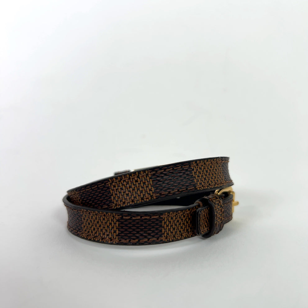 Louis Vuitton Ebene Damier Sign It Double-Wrap Bracelet
