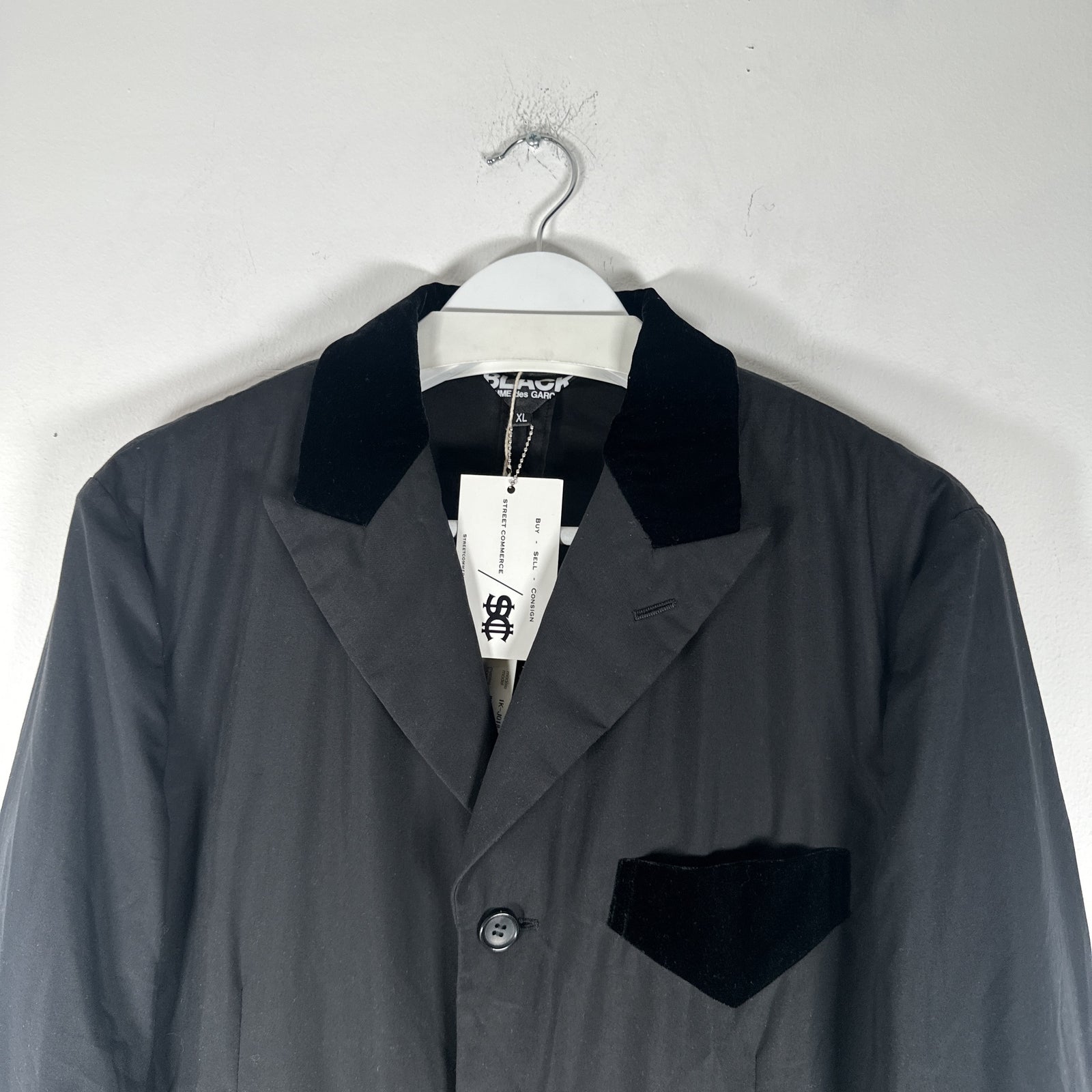 Comme Des Garcon Black Suede/Silk Black Multi-Pocket Outershirt Size XL