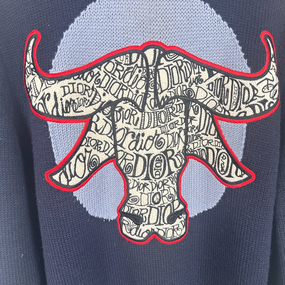 Dior x Cactus 'Year of the Ox" Embroidered Knit Sweater Size Small