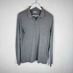 Moncler Grey Maglia Longsleeve Polo Size L
