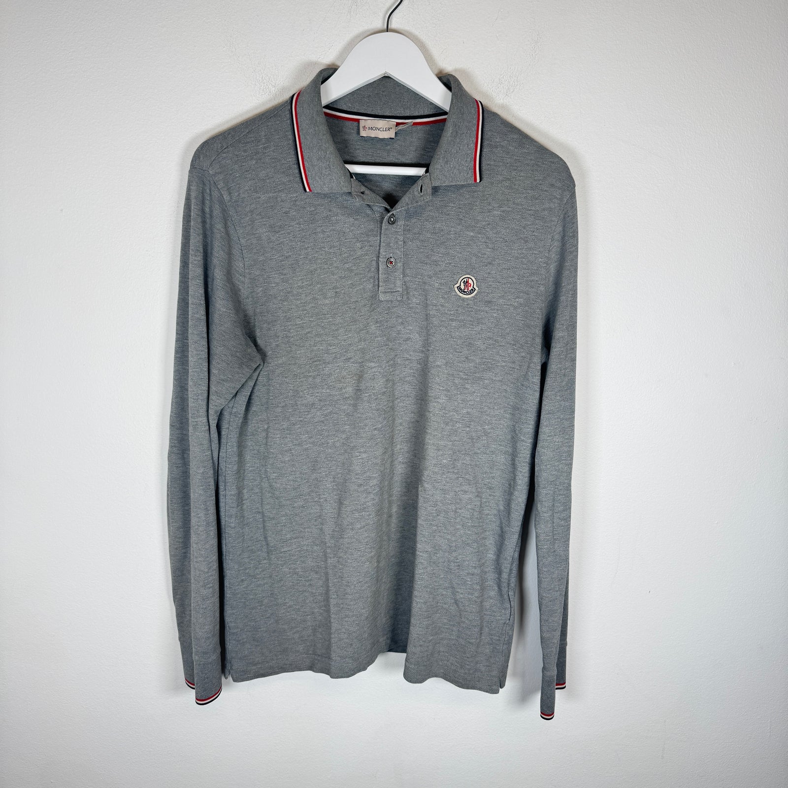 Moncler Grey Maglia Longsleeve Polo Size L