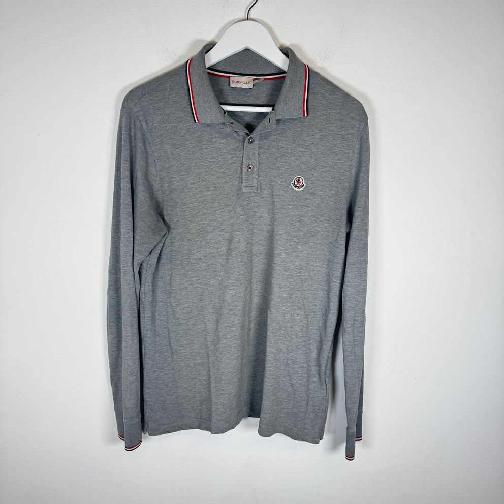 Moncler Grey Maglia Longsleeve Polo Size L