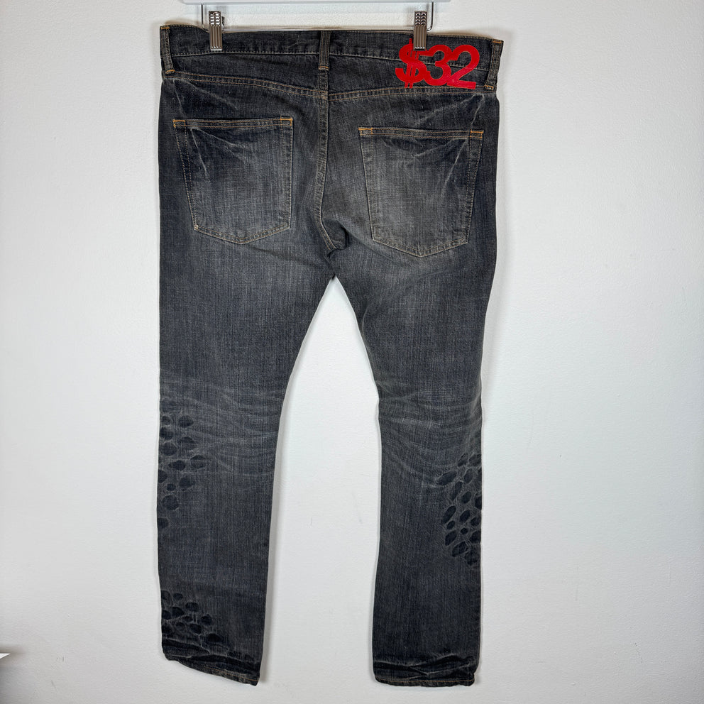 Swagger Grey Wash Reptile Jeans Size 32