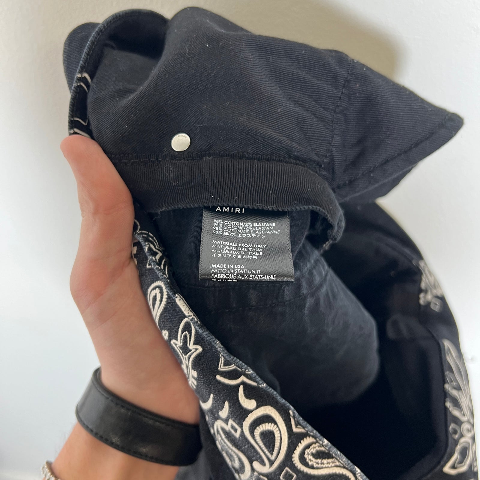 Amiri Paisley Black Jeans Size 36