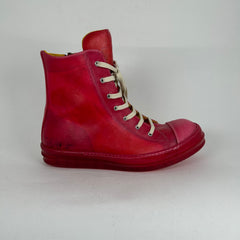Rick Owens Pink 'Flesh' Ramone High-Top Size 14