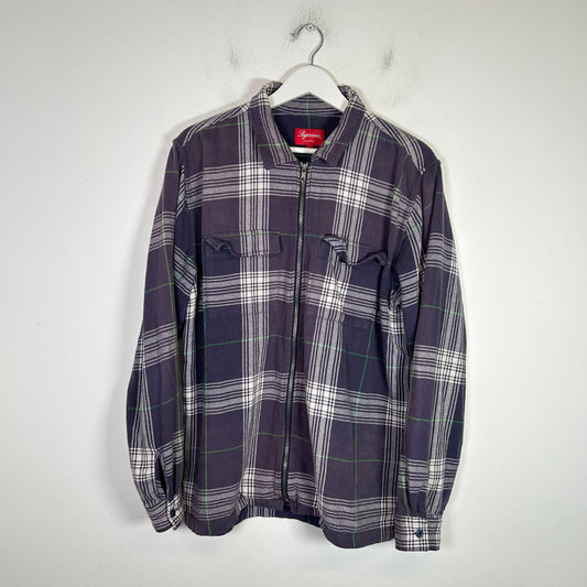 Supreme SS17 Shadow Plaid Zip-Up Flannel