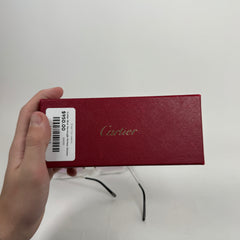 Cartier Silver Rectangle Rimless Glasses