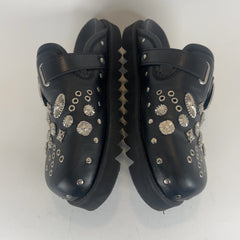 Toga Virilis Black Eyelet Metal Sabot Slip-on Loafers
