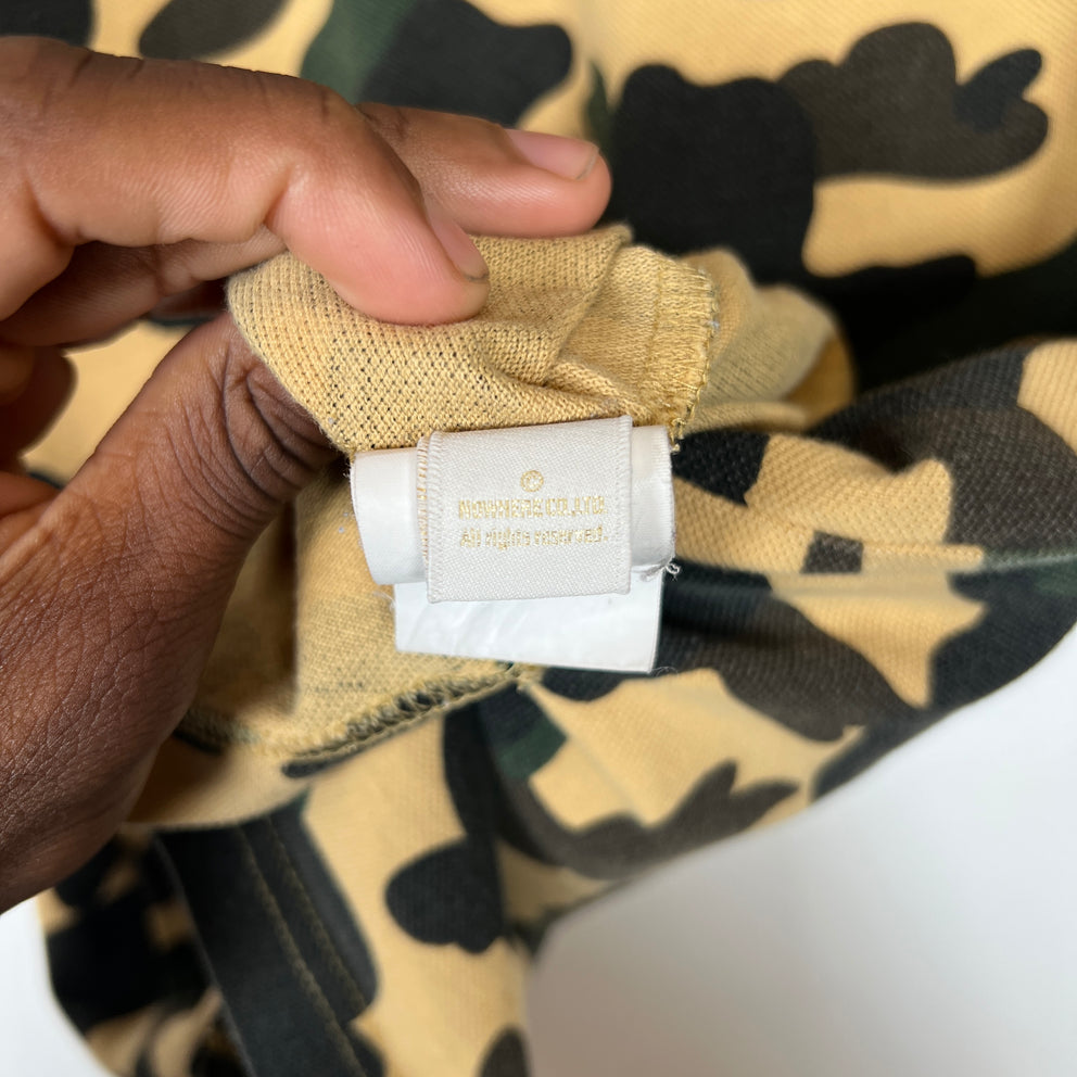 Bape Camo Ape Head Polo Shirt Size L