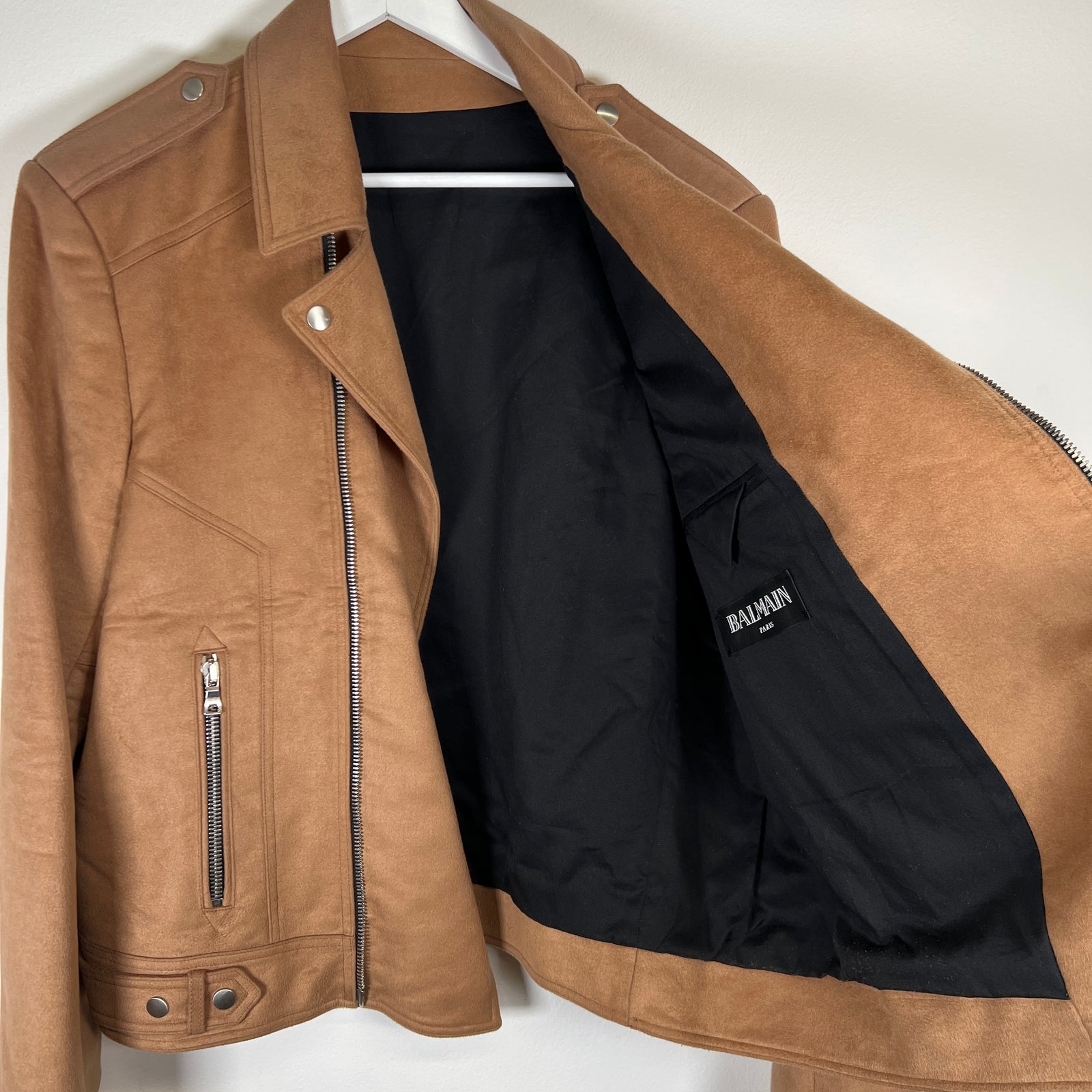Balmain Suede Biker Jacket