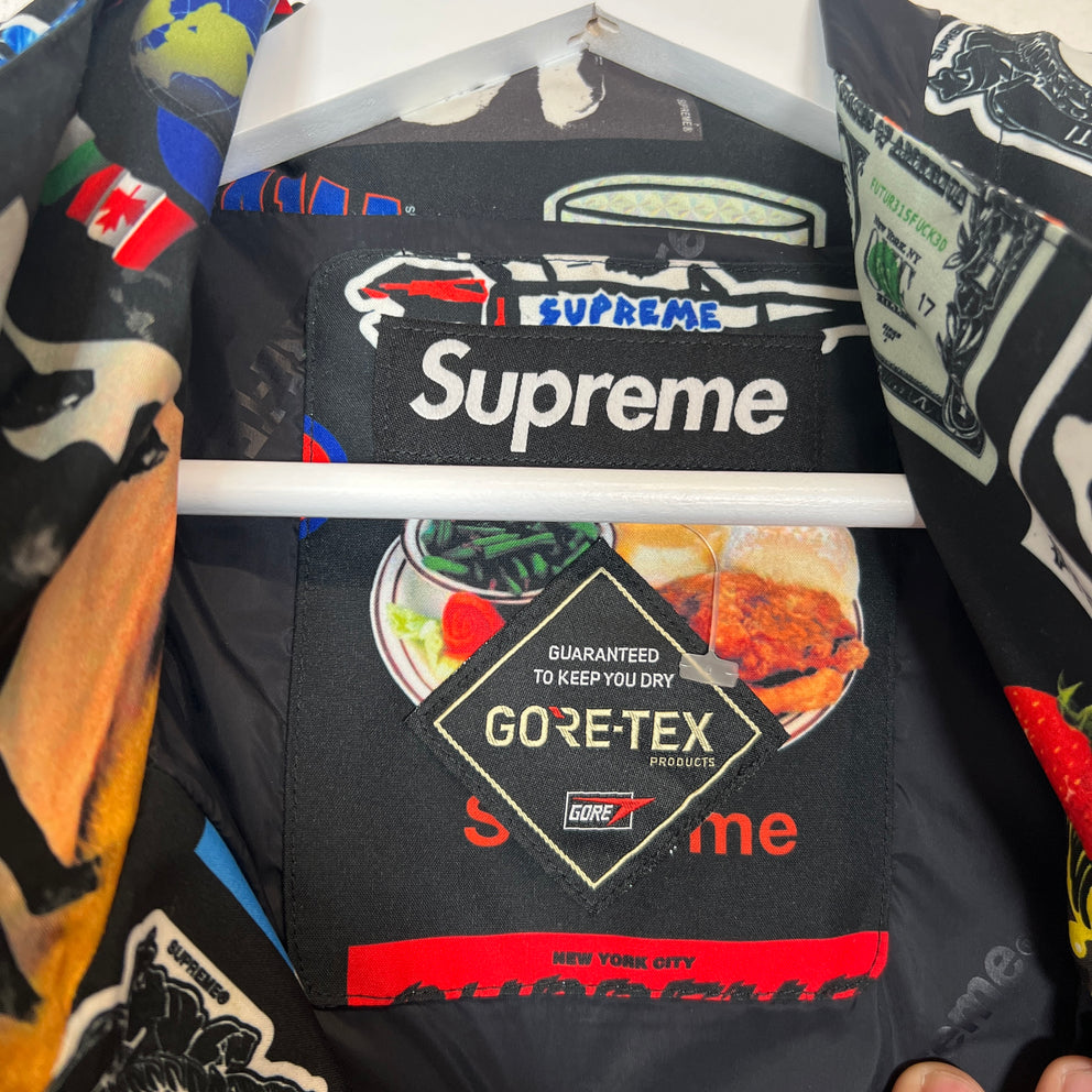 Supreme GORE-TEX SS21 Black Stickers Shell Jacket Size L