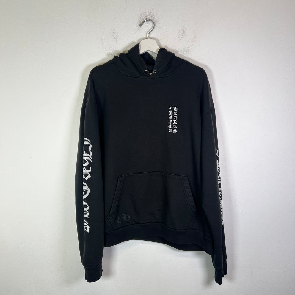 Chrome Hearts Black Vertical Logo Hoodie Size L