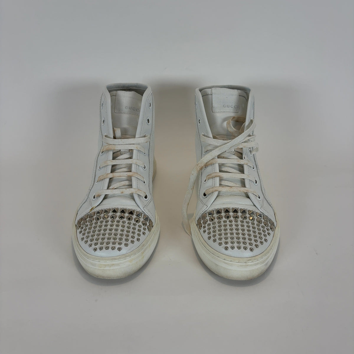 Gucci Studded White Hightop Sneakers