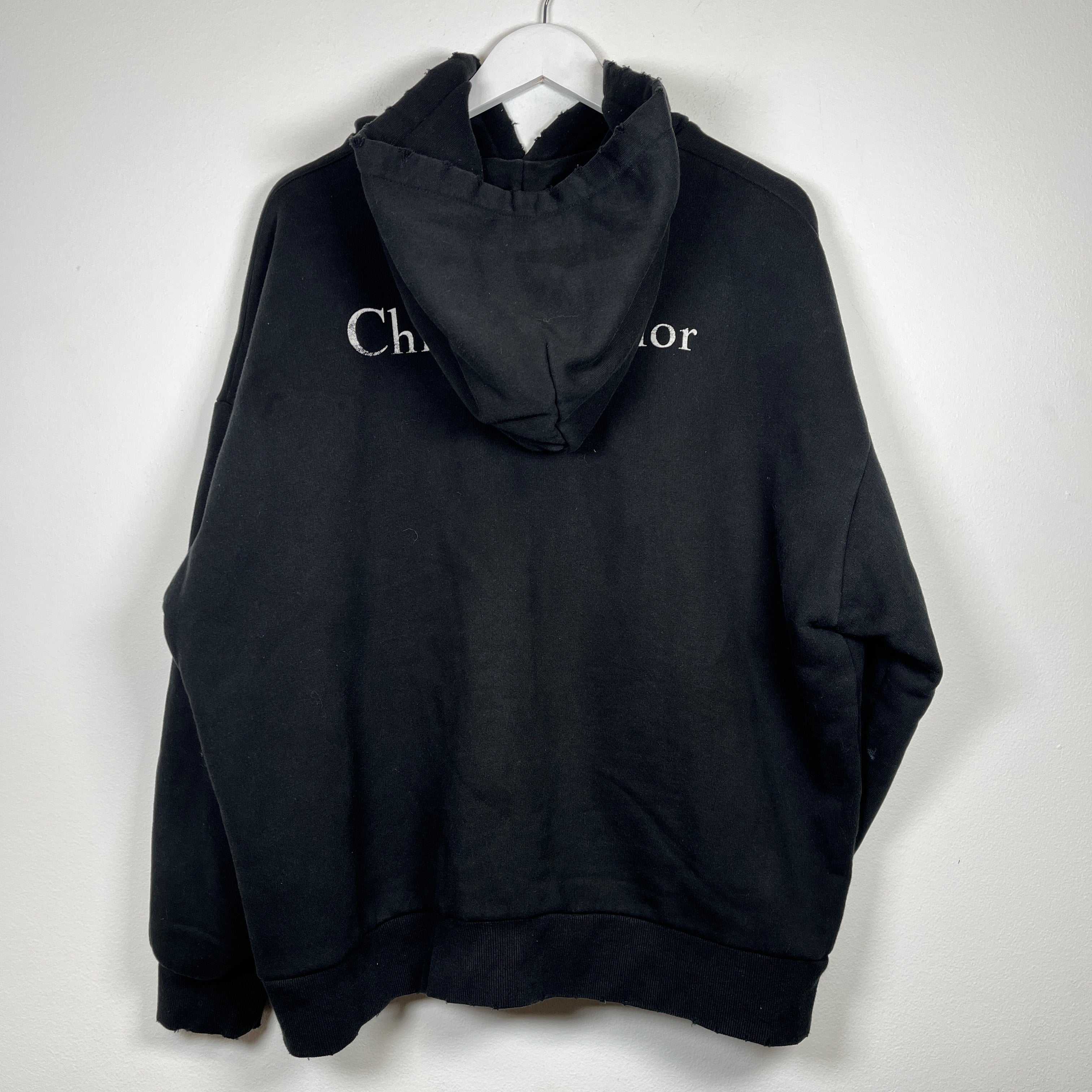 Christian Dior Couture Black Distressed Hoodie Size L – Street